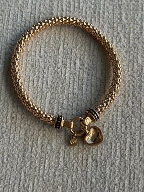 Nine West Gold-Tone Braided Bracelet with Heart Charm
